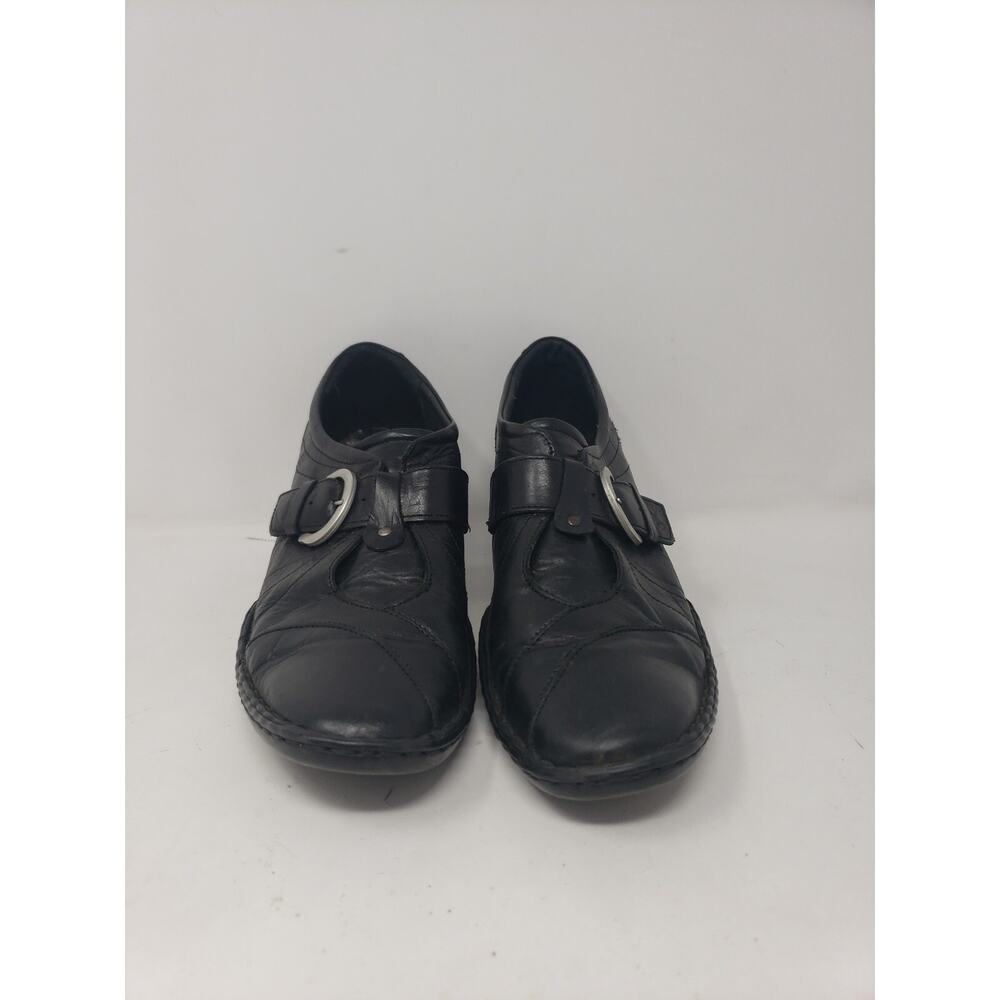 Josef Seibel Black Leather Strap Comfort Heeled Shoes Women's Size 40 8.5 US W‎